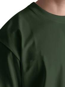 Oversized 8 Ball Pool T-Shirt Casual T Shirt Streetwear Round Neck 100% Cotton - 綠色 - 查看 3