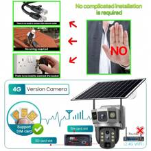 10X Digital Zoom 4G IP Camera 12MP 6K Solar CCTV Surveillance Outdoor IP66 Waterproof Monitor Pir Motion Detect Night Vision V380PRO Camera - 4G 12MP Digital Zoom Camera - View 5