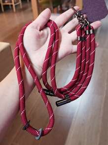 可调节手机带挂绳斜挎手机挂绳颈绳带补丁兼容 iPhone 手机挂绳带 - 運動條紋尼龍頸繩 - 查看 4