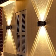 CANMEIJIA Large Size Solar Powered Outdoor LED Wall Light, Waterproof RGB Switchable Lighting, Energy Saving Vintage Home Decoration Wall Lamp, Suitable For Garden/Parking Lot/Exterior Corridor/Entrance/Patio/Flower Bed/Intersection/Exterior Wall/Interior Wall/Rooftop Fall Decor House Decor Outdoor Decor For Valentines Decor