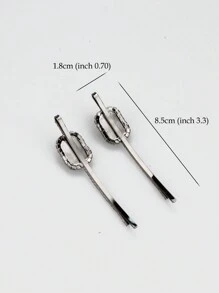 1 Cặp kẹp tóc đính đá sang trọng màu xanh lá cây, xanh dương, hồng dành cho nữ, kẹp tóc kim cương giả cổ điển dùng làm quà tặng tiệc, phụ kiện tóc - Nhiều màu - Xem 5