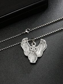 1 pièce Collier pendentif avec symbole d'aigle de forces spéciales à la mode, breloque de plume vintage, en acier de titane, sans décoloration, longue chaîne pour pull, cadeau d'anniversaire, bijoux, accessoires pour hommes et femmes, port quotidien - Multicolore - Voir 6