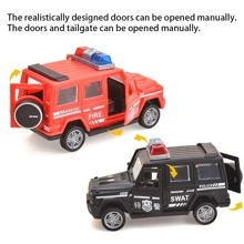 Juguete de coche de policía todoterreno con simulación de inercia para niños, serie de coches modelo, adornos, juguetes educativos y otros regalos festivos [Estilo aleatorio]