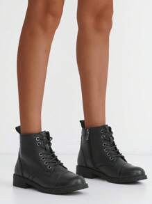 Comfyshoes Women's Lace Up Ankle Boots, Fashion Low Heel Booties