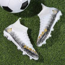 Men's Snug-Fitting, Breathable, Safety Lightweight, Fashion Cleated Mid-Top Football Boots