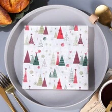 AFYPRTY 20st/zak Kerstservetten Vrolijk Kerstservetten 6,5 inch 2 lagen Inheems houtpulppapier Geschikt voor kerstfeestdecoratie Restaurantkeukenbenodigdheden, Kerstmis
