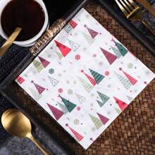 AFYPRTY 20st/zak Kerstservetten Vrolijk Kerstservetten 6,5 inch 2 lagen Inheems houtpulppapier Geschikt voor kerstfeestdecoratie Restaurantkeukenbenodigdheden, Kerstmis