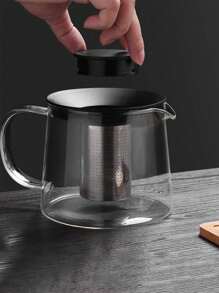 1PC Glass Teapot, Heat Resistant Glass Teapot Suitable For Loose Tea Leaves & Coffee, High Quality Infuser Teapot With Large Capacity Of 600ml, 1000ml Or 1500ml, Transparent Glass Cup, For Outdoor, Camping