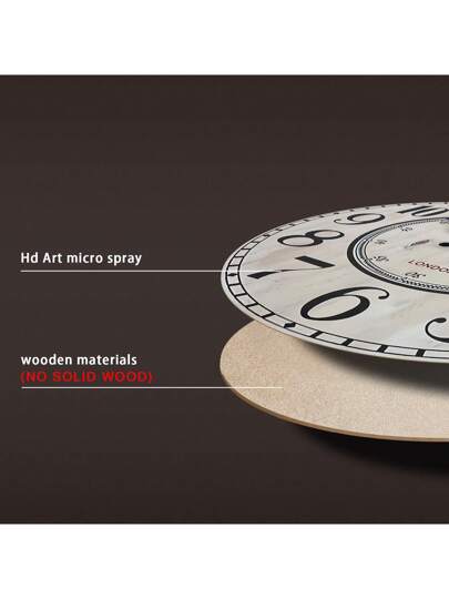 1pc Vintage French London Arabic Numeral Wand Clock, Battery Powered, 10 16 Inch Silent Non Ticking Klok Living Room, Bedroom, Kitchen, Outdoor, Hallway, Spiritual Home Cafe, School, Anniversary (No Battery, No Seconds view 9