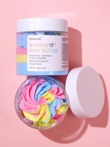 LIYALAN Manteiga Corporal Whipped Arco-íris 190g/pcs Com Manteiga De Karité Vegana, Óleo De Oliva, Óleo De Amêndoa Doce, Vitamina E - Hidratante Nutritivo & Clareador Da Pele, Alivia A Pele Seca