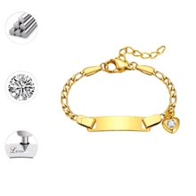 Rhinestone Charm Baby Bracelet Customized Stainless Steel Name Cute White Cubic Zirconia For Kids & Girl, Birthday Gift
