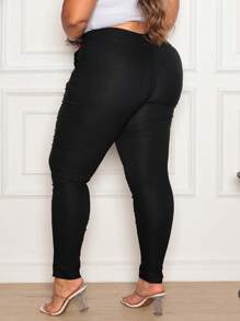 Plus Size Pants - Black - View 2
