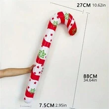 1pc Inflatable Candy Cane Christmas Decorations For Party And Outdoor Holiday Decorations, Non-Electric, Feather-Free Large Inflatable Candy Cane Balloons - Multicolor - View 14