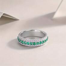 1 pieza Anillo de aleación coreano de estilo nuevo totalmente enjoyado de 3 hileras, joyería de moda hip hop de para hombres y mujeres, accesorio de joyería para fiestas/festivales