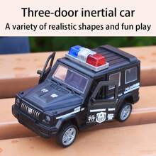 Juguete de coche de policía todoterreno con simulación de inercia para niños, serie de coches modelo, adornos, juguetes educativos y otros regalos festivos [Estilo aleatorio]