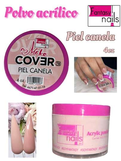 4 Onzas Onz Oz  Acrilico Piel Canela para uñas Fantasy Nails