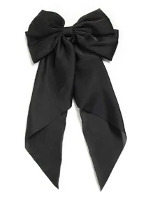 1/8 件缎面蝴蝶结女孩丝滑多层发夹超大长尾蝴蝶结发夹法式大发带发夹金属夹蝴蝶结发饰