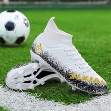 Men's Snug-Fitting, Breathable, Safety Lightweight, Fashion Cleated Mid-Top Football Boots