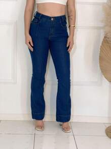 Flare Jeans - 寶藍色 - 查看 1