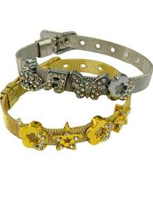 Unisex Stainless Steel Bracelet 8mm - Gold And Silver. - Vàng - Xem 2
