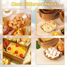 10 件装牛皮纸炸鸡盒一次性食品托盘适用于炸薯条、洋葱圈和其他小吃促销