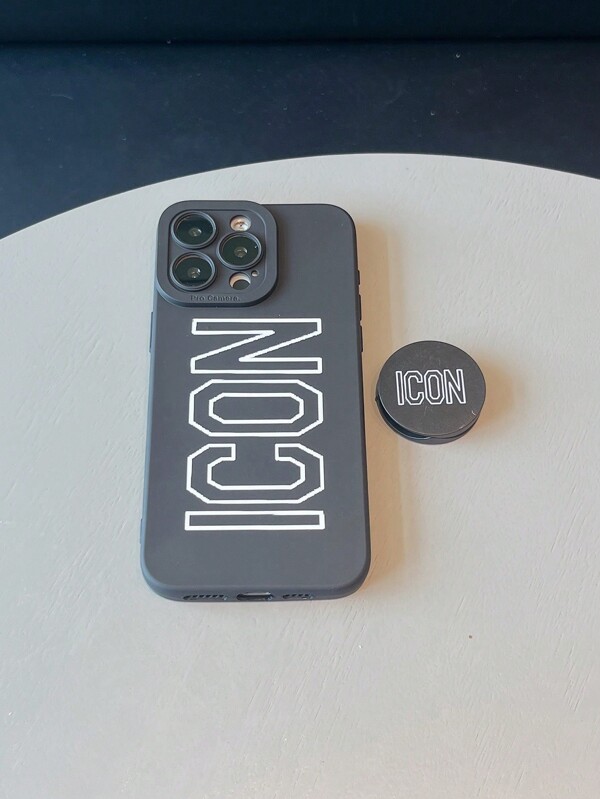 2 pezzi/Set Custodia per telefono + Supporto, Disegno con slogan in inglese, Caricatore di protezione ad alta velocità compatibile con 7/8/7p/8p/X/Xs/Xr/Xsmax/11/11pro/11promax/12/12pro/12promax/12MINI/13/13pro/13promax/13MINI/14/14pro/14plus/14promax/15/15pro/15plus/15promax/16/16pro/16proamx/16plus/17/17pro/17promax/17AIR