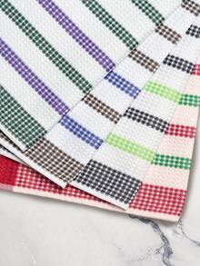 SHENG CHUN 1pc Waffle Weave Tea Towel, Non-Shedding & Colorfast, Kitchen Dishcloth, Thick Solid Color Tea Table Cloth, Super Absorbent Microfiber Cloth - Multicolor - View 5