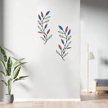 2 chiếc lá kim loại trang trí tường cành ô liu lá cây nghệ thuật treo tường, trang trí tường, mới lạ và thú vị, lá cây ô liu lá cây chim và các đồ trang trí tường bằng kim loại khác, kết cấu kim loại, không dễ bị hư hỏng - BG-002-F - Xem 6