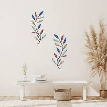 2 chiếc lá kim loại trang trí tường cành ô liu lá cây nghệ thuật treo tường, trang trí tường, mới lạ và thú vị, lá cây ô liu lá cây chim và các đồ trang trí tường bằng kim loại khác, kết cấu kim loại, không dễ bị hư hỏng - BG-002-F - Xem 5