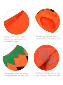 3pcs Set Pumpkin Costume - Pumpkin Hat, Trick Or Treat Bag, And Outfit For Halloween Celebrations And Performances