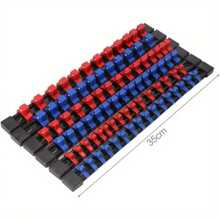 6pcs Socket Organiser Socket Holders Organizers 1/4-Inch 3/8-Inch 1/2-Inch Socket Organizer Socket Rail Clips Rack Holder Blue Red Socket Rails For Steel Ball - Variant1 - View 2