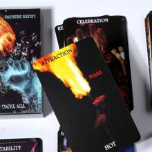 1 件命运算命游戏卡牌，阴阳神谕卡，适合派对聚会，成人派对游戏，适合万圣节/圣诞节/感恩节 - 黑色 - 查看 6