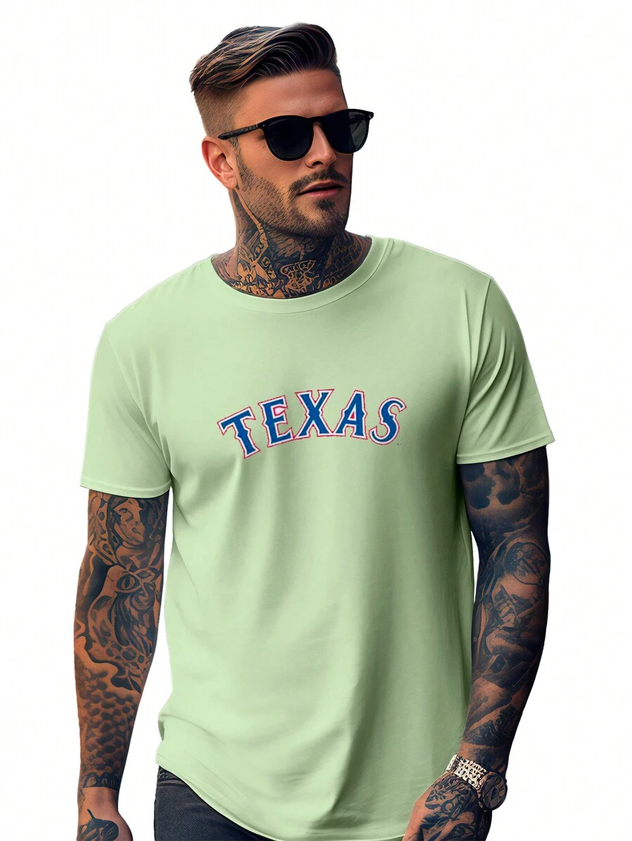 Men's Country Texas T-Shirt Agro Cowboy Shirt 100% Cotton - Màu Khaki - Xem 1