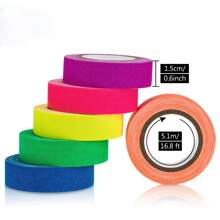 6 Streifen Neon-Klebeband, 6 Farben, fluoreszierendes Band, Neon-farbene Party-Dekoration, Halloween, Handwerksarbeiten, Legeband