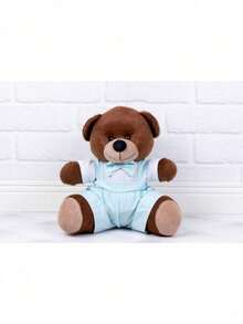 Aqua Green Page Bear And White Pattern Flower Girl 26cm - CKD Confecções - Màu nâu sang trọng - Xem 3