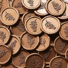 BAOFALI 30 件/50 件迷迭香图案自粘蜡封贴纸适用于礼物婚礼邀请函信封密封