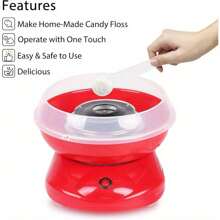 Candy Floss Machine Professional Automatic Candy Floss Maker Machine Round Cotton Sugar Machine Kit For Birthday Parties Children's Day Christmas Day And Wedding Party(Red) - Red - View 4