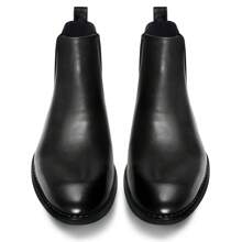Leather Chelsea Boots Men Dress Boots Ankle Slip On Boots Waterproof - màu đen - Xem 3