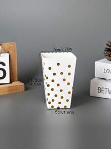24pcs/12pcs/6pcs Black & White Foil Polka Dot Gift Boxes, Holiday Party Packaging Boxes - Multicolor - View 12