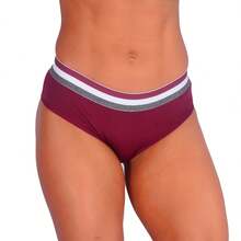 Women's Underwear Panties Thong Lining Cotton Elastic Firmness | 040 - 酒紅色 - 查看 2