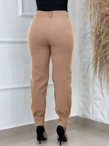 Tailored Pants Tile Women's Pants Formal Pants Pants Blogger Fashion Look Suit Pants Fashion - Beige - View 2