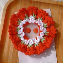 1 Stück Herbst- und Winter-Handgehäkelter Scrunchie Woll-Haargummi, gestrickter Haargummi-Wärmer, Haarschmuck für Frauen, Haargummis, Haargummis für Zöpfe, Haargummis, Haargummis, Haargummis, Haargummis