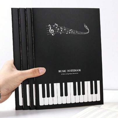 1/3/5 cuốn sổ tay nhạc piano năm dòng đơn giản, thích hợp cho việc luyện tập piano và làm bài tập về nhà trong lớp học âm nhạc, đàn piano lớn, nhật ký có khóa, máy hát đĩa, quà tặng nhạc kịch, đĩa nhạc, đĩa than, máy phát đĩa than, bộ đồ giường đen trắng, nhạc vĩ cầm, đàn kalimba, saxophone, hộp đựng vĩ cầm, lớp học âm nhạc