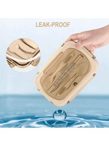 1 Stück 1200ml Erwachsenen Bento Box mit Besteck und auslaufsicherem Deckel, 3 Fächer Lunch Behälter Schulbedarf, Schulanfang (Geschirr, Lunchboxen und Aufbewahrungstaschen können zum Kauf ausgewählt werden)