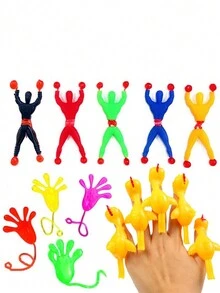 5 Fun Slimy Rolls For Men Slimy Elastic Wall Crawlers For Men Parties Love Tricky Novelty Toys, Party Gifts - Multicolor - View 1