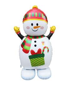 1pc 60inches Stand Pedestal Christmas Theme Santa Claus Snowman Elk Gingerbread Man Shape Foil Balloons New Year Christmas Decorations 2026 Decor - Multicolor - View 14