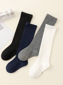 4 双儿童袜子，黑色/灰色/白色/海军蓝，吸湿排汗，腿部保暖，适合运动鞋，秋冬季，男女通用 - 彩色 - 查看 8