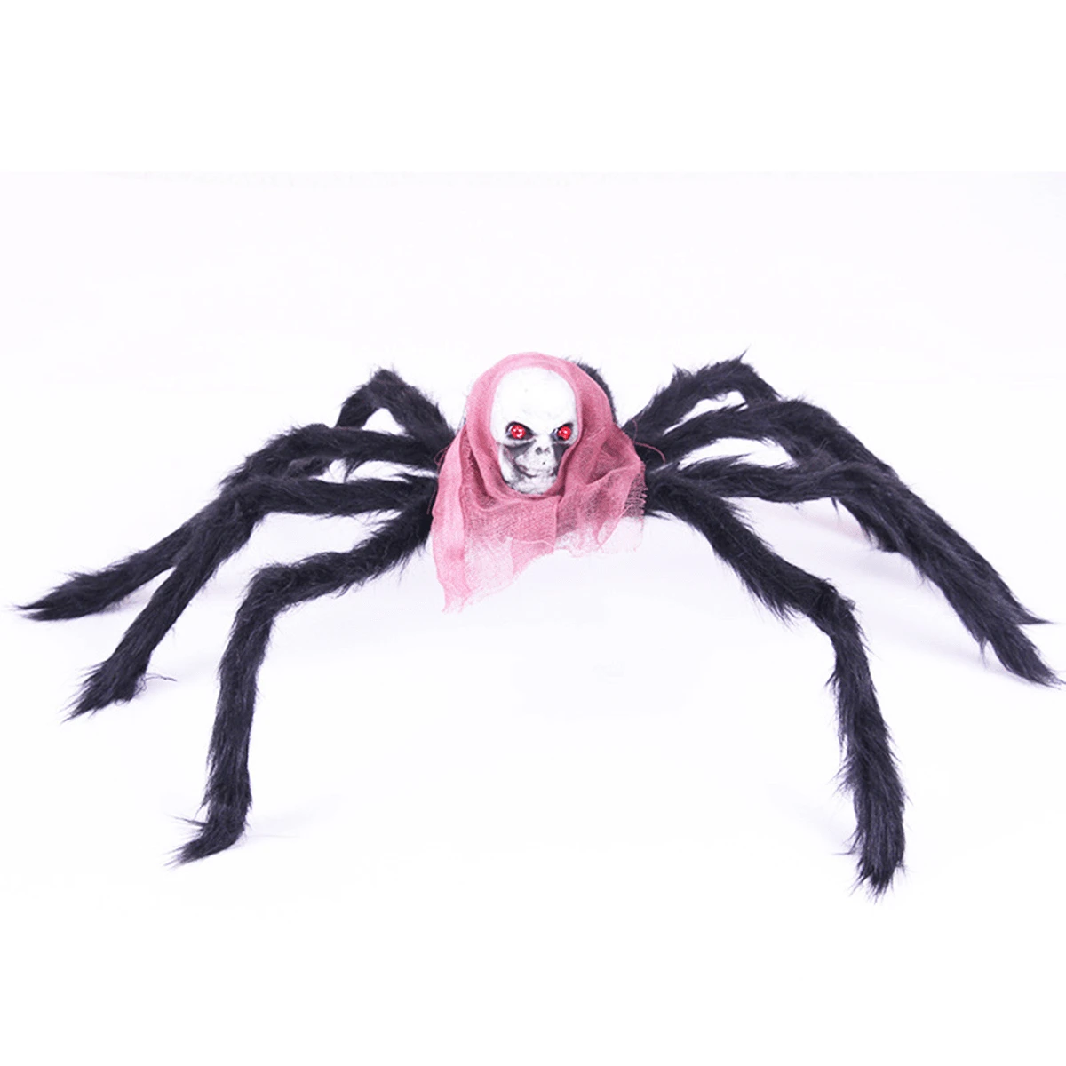 1 件万圣节巨型蜘蛛装饰，逼真的大毛蜘蛛恐怖毛茸茸的蜘蛛道具，适用于室内室外庭院派对万圣节装饰 - 黑色 - 查看 1