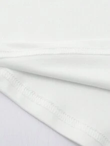 Customized Pattern Women Loose Casual T-Shirt, Personalized Photo Printing, Upload Your Selfie/Group Photo/Friends, Designed For Birthday/Holiday/Anniversary, Women White Tee, Spring/Summer Loose Short Sleeve Top, Holiday Gift, Spring/Summer Clothing, Special Gift, Creative Gift, Couple/Best Friend Matching - White - View 7