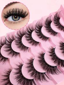 7 Pairs Natural-Looking Fluffy False Eyelashes, Dramatic Lashes For Attractive Eye Makeup, Suitable For Daily, Party And Travel - Criss Cross lashes - View 4